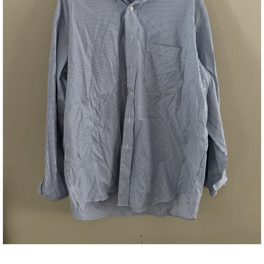 Men's Blue Striped Dress Shirt